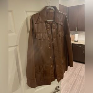 90s brown leather jacket